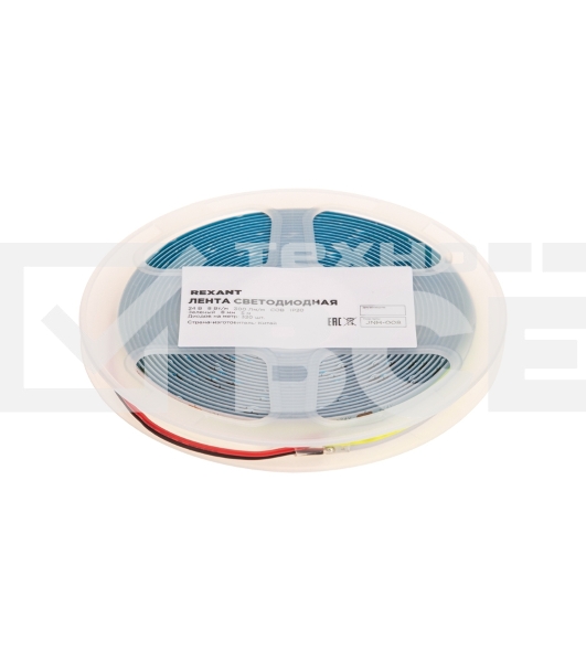 Лента светодиодная 24В, COB 8Вт/м, 320 LED/м, зеленый, 8мм, 5м, IP20 Rexant