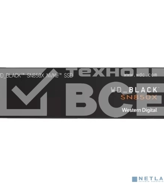 Накопитель SSD WD 1Tb Black SN850X, M.2(22x80mm), NVMe, PCIe 4.0 x4, 3D TLC, R/W 7300/6300MB/s, IOPs 800 000/1 100 000, TBW 600, DWPD 0.3 (12 мес.)