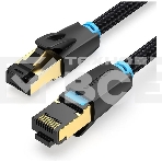 Патч-корд Vention прямой SFTP cat.8 RJ45 - 3м. Черный Тканевая оплетка, фото4