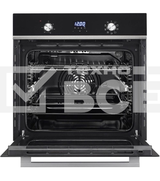 Встраиваемый духовой шкаф MONSHER MOE 6193 Acier, электрический, High-Tech, 60 см, объем 72 л, 9 режимов, дисплей, таймер, телескопические направляющие на 1 уровень, цвет нержавеющая сталь/черный