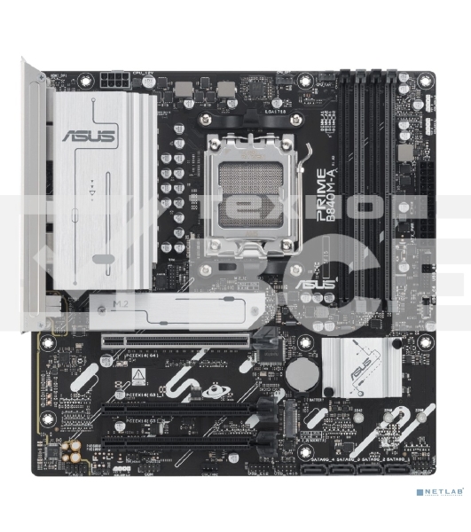 Материнская плата ASUS PRIME B840M-A-CSM, AM5, AMD B840, 4xDDR5, 4xSATA, 3xM.2, 1xPCI-E 4.0 x16, 2xPCI-E 3.0 x16, 1xRealtek 2.5Gb LAN, 2xUSB-A 10Gbps, 1xUSB-C 5Gbps, 4xUSB-A 2.0, 3x3.5 мм, 7.1, micro-ATX