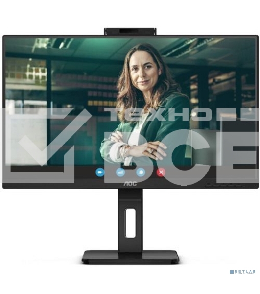 Монитор 27' AOC Q27P3CV IPS 2560x1440, 75 Гц, 4 мс, 16:9, 350 кд/м², 2xHDMI 1.4, DisplayPort 1.2, USB-концентратор (4x USB 3.0), 2.5 Gigabit Ethernet, встроенные динамики, черный