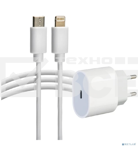 Сетевое зарядное устройство Rexant USB-C, 20Вт в комплекте с кабелем USB-C – Lightning