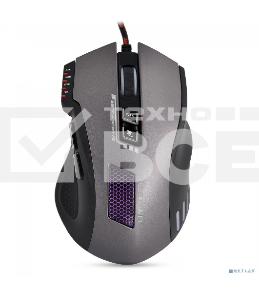 Мышь проводная Crown Gaming CMXG-711 черный, 4000 dpi, USB, кнопки - 8