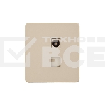 Розетка KRANZ ROUND компьютерная RJ45 кат6 + TV с/у шелк, фото 1