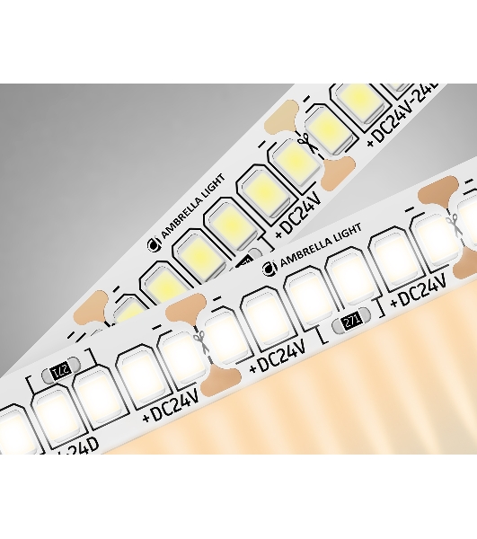 Светодиодная лента Ambrella light GS3501 2835 240Led /22W m/ 24V IP20 3000K/ 5000*10*1.2mm (2 конт.)