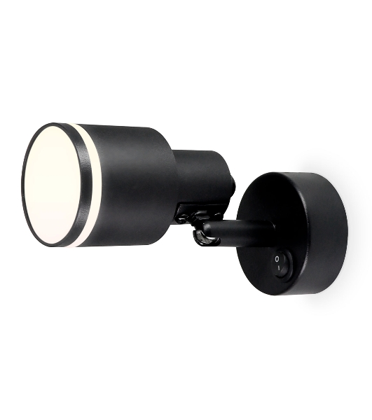 Накладной поворотный спот с выключателем Ambrella light TA1282 BK черный GU10 max 12W 100*55*132