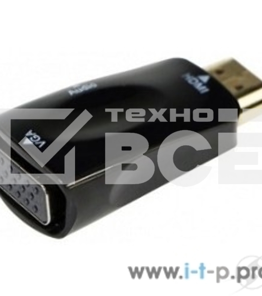 Переходник HDMI-VGA Cablexpert A-HDMI-VGA-02, 19M/15F, Jack3.5 аудиовыход