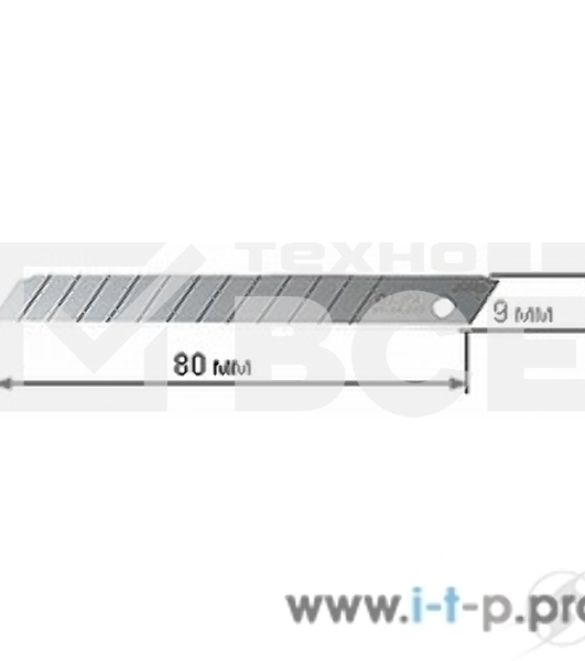 Штукатурно -малярный инструмент Лезвия OLFA (OL-AB-50S) сегментированные из нержавеющей стали, 9х80х0,38мм, 13 сегментов, 50шт