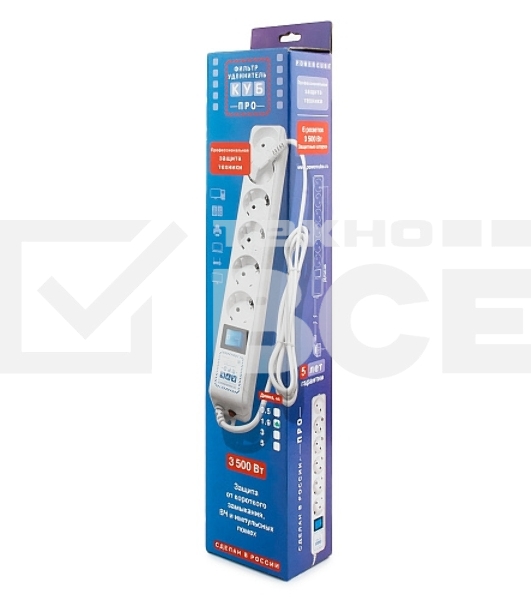 Фильтр-удлинитель Power Cube PRO, 1,9 м, LC контур, 16А/3,5кВт