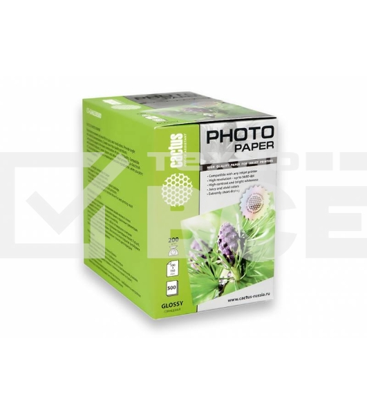 Фотобумага Cactus CS-GA6200500 глянцевая A6 200 г/м2 500 листов.