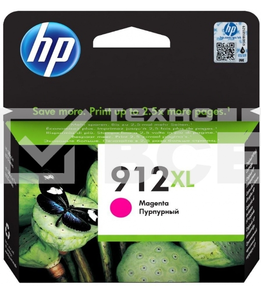 Картридж струйный HP 912XL 3YL82AE пурпурный (825 стр.) для HP OfficeJet 801x/802x