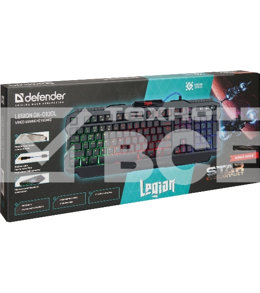 Клавиатура Defender Legion GK-010DL RUпроводная, USB, чёрный