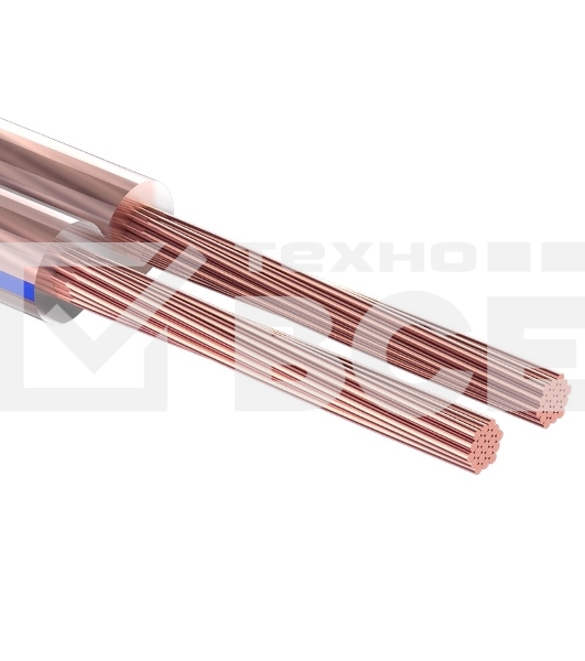 Кабель акустический Rexant 2х0,25 м м², прозрачный BLUELINE, бухта 100 м