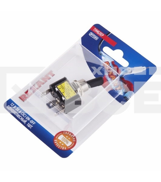 Тумблер 12V 30А (3c) ON-OFF однополюсныйс красной LED подсветкой(ASW-07D-2)Rexant (в упак. 1шт.)