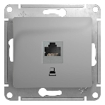 Механизм розетки комп. 1-м СП Glossa RJ45 CAT.5E алюм. SchE GSL000381K, фото 1