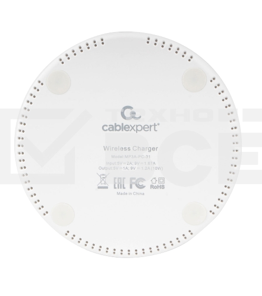 Беспроводной адаптер питания Cablexpert MP3A-PC-31, QI 10Wt, 7,5Wt, 5Wt, белый