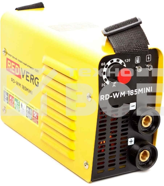 Сварочный аппарат RD-WM 185MINI. 220/50Гц, 6,6кВа, макс. 30А, диапазон св. тока 20-185А, раб. напр. 27,4, электрод 1,6-4,0