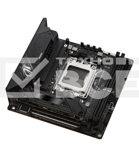 Материнская плата ASUS ROG STRIX B650E-I GAMING WIFI, AM5, AMD B650, 2xDDR5, 2xSATA, 2xM.2, 1xPCIe 5.0 x16, 1xHDMI, 1x 2.5Gb LAN, 4xUSB-A 3.2 Gen 2, 1xUSB-A 3.2 Gen 1, 1xUSB-C 3.2 Gen 2x2, 3x3.5 мм, 7.1, Mini-ITX