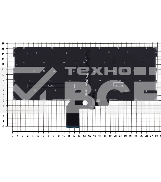 Клавиатура для ноутбука Xiaomi Mi Air 13.3 черная с подсветкой