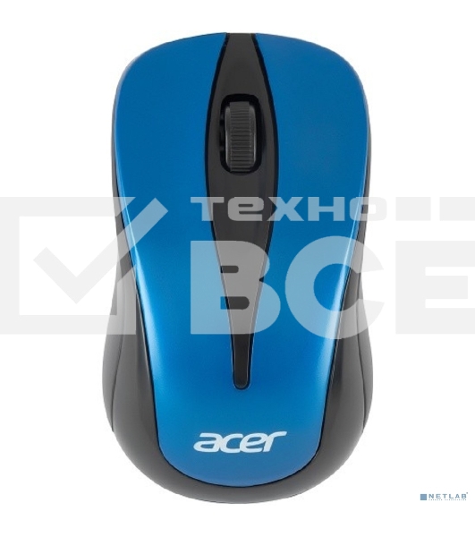 Мышь беспроводная Acer OMR132 синий/черный, 1000 dpi, радиоканал, USB, кнопки - 3