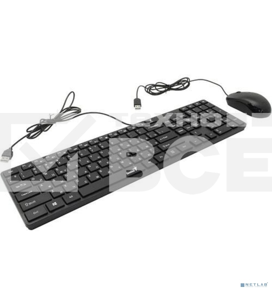Комплект проводной Genius SlimStar C126 клавиатура+мышь, USB. Цвет: черный