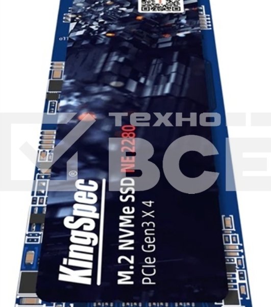 Накопитель SSD KingSpec NE-512, 512Gb, M.2 2280, PCIe 3.0 x4, NVMe, R/W 2400/1700