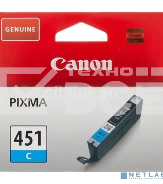 Картридж струйный CLI-451C (6524B001) для Canon PIXMA iP7240/MG6340/MG5440, Голубой, 332стр.