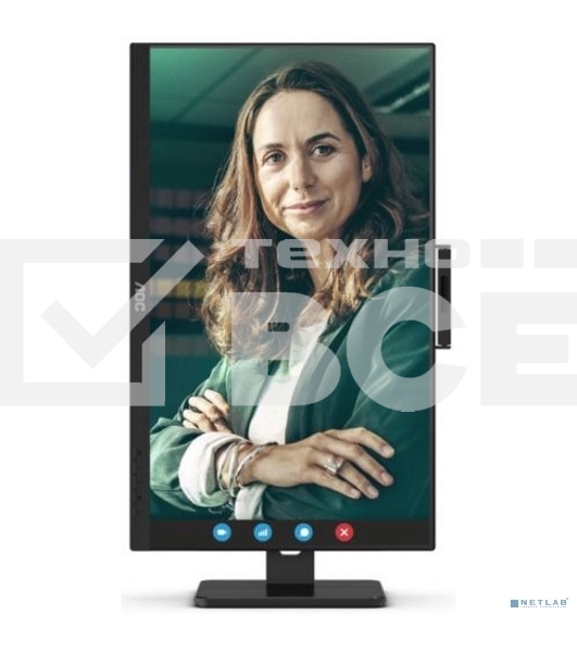 Монитор 27' AOC Q27P3CV IPS 2560x1440, 75 Гц, 4 мс, 16:9, 350 кд/м², 2xHDMI 1.4, DisplayPort 1.2, USB-концентратор (4x USB 3.0), 2.5 Gigabit Ethernet, встроенные динамики, черный