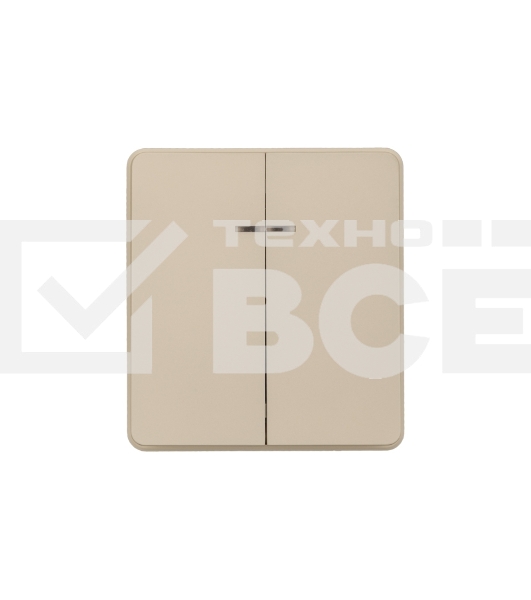 Выключатель KRANZ ROUND 2 кл проходной (переключатель) с подсветкой 10А с/у шелк KRANZ