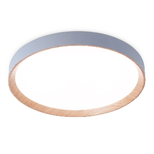 Потолочный светодиодный светильник Ambrella light FZ1322 GR/LWD серый/светлое дерево IP20 60W 3000-6400K D490*80 (ПДУ ИК)