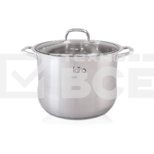 Кастрюля LARA LR02-41 8.6 л LR02-41 LARA (нерж) 24x19 см, 8.6 л, капсулир индукц дно, стекл крышка