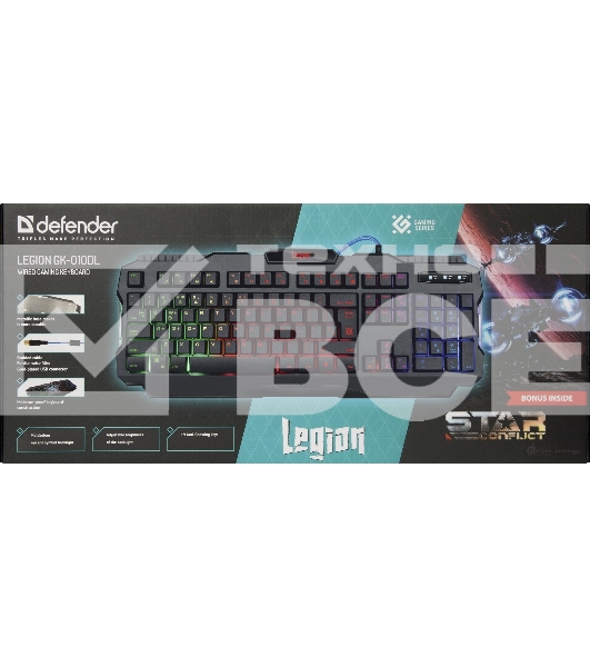 Клавиатура Defender Legion GK-010DL RUпроводная, USB, чёрный