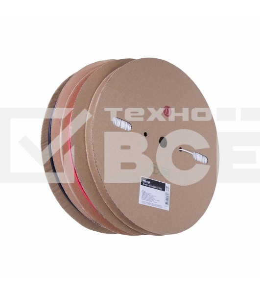 Термоусаживаемая трубка Rexant 2,0/1,0 мм, черная (бухта 200 м)