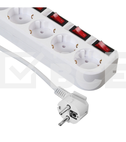 Сетевой фильтр Buro 500SH-5-SW-W 5м (5 розеток) белый (коробка)