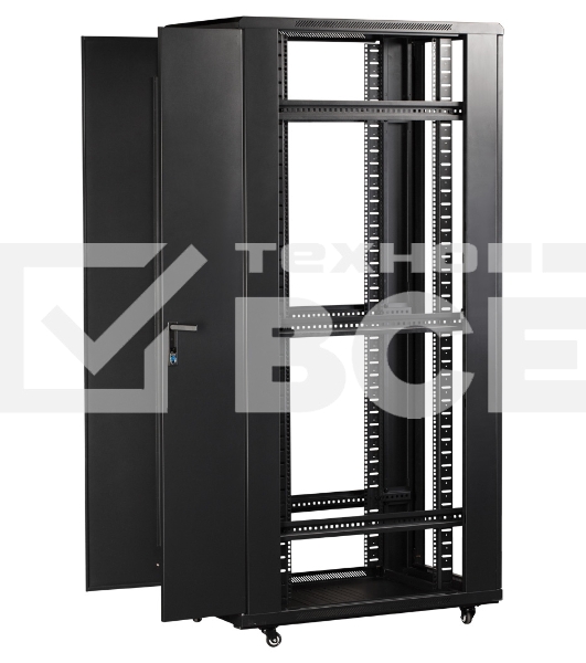 Шкаф коммутационный Lanmaster (TWT-CBB-42U-6X10-P1) 42U 600x1000мм пер.дв.перфор. задн.дв.перфор.2-хст. 2 бок.пан. 800кг черный IP20