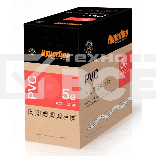 Кабель UTP (U/UTP), кат. 5e, 4 пары, (305 м), (24 AWG), одножильный (solid), серый, PVC