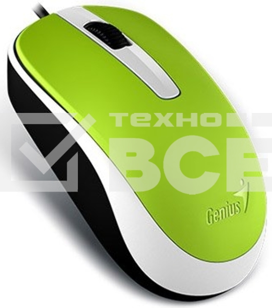 Мышь проводная Genius DX-120 зеленый, 1000 dpi, USB, кнопки - 3