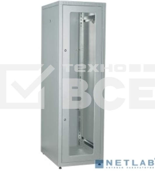 Шкаф сетевой ITK LE35-42U68-GM LINEA E 42U 600х800 мм стекл. передняя дверь, задняя металлическая серый