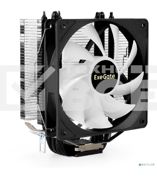 Кулер для процессора ExeGate Dark Magic EE400XL-PWM.ARGB серебристый, 120 мм, алюминий/медь, 2400 об/мин, 37 дБ, 4 pin, 125 Вт, 155 мм
