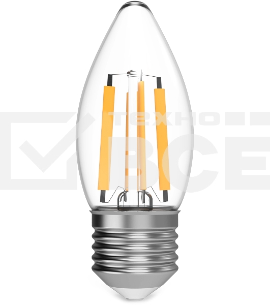 Лампа филам. Gauss Filament 7Вт цок.:E27 свеча св.свеч.бел.теп. (упак.:10шт) (103802107)