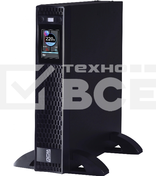 Источник бесперебойного питания Powercom Next, On-Line, 1000VA/1000W, Rack/Tower, 8*IEC320-C13, LCD, Serial+USB, SmartSlot, подкл. доп. Батарей (2027157)