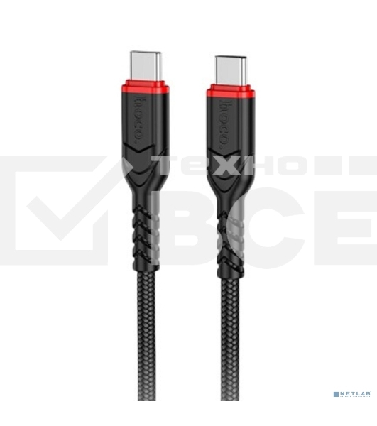 Кабель HOCO X59/ PD кабель Type-C-Type-C/ 3m/ 3A/60W/ черный