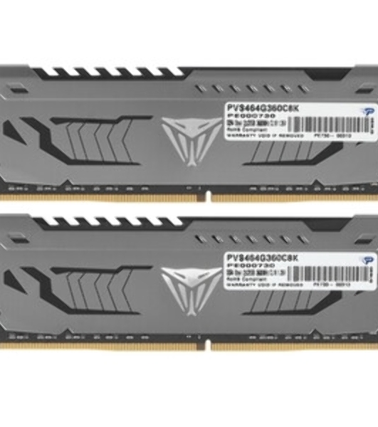 Оперативная память Patriot Viper Steel, DDR4, 64GB (2x32GB), 3600MHz, CL18, DIMM, радиатор, черный