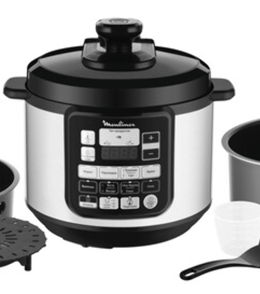 Мультиварка-скороварка Moulinex CE620D32 5л 1000Вт серебристый/черный