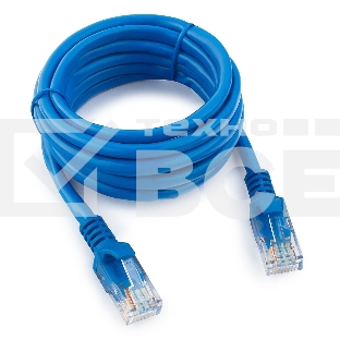 Патч-корд медный UTP Cablexpert PP10-2M/B кат.5e, 2м, литой, многожильный (синий)