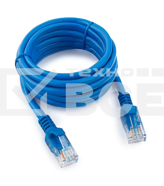 Патч-корд медный UTP Cablexpert PP10-2M/B кат.5e, 2м, литой, многожильный (синий)