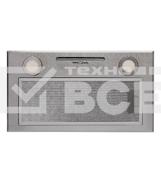 Вытяжка  Krona Ameli 600 inox S полновстраиваемая кухонная вытяжка встраивается в навесной шкафчик отвод / циркуляция Макс. производительность 1000 куб. м/ч ширина для установки 60 см мощность двигателя 230 Вт электронное управление тихий двигатель