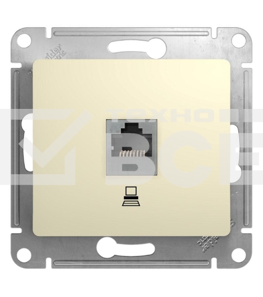 Механизм розетки комп. 1-м СП Glossa RJ45 беж. SchE GSL000281K