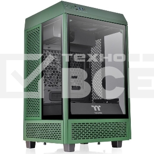 Компьютерный корпус Thermaltake The Tower 100 Racing Green черный без БП miniITX 1x120mm 3x140mm 2xUSB3.0 audio bott PSU